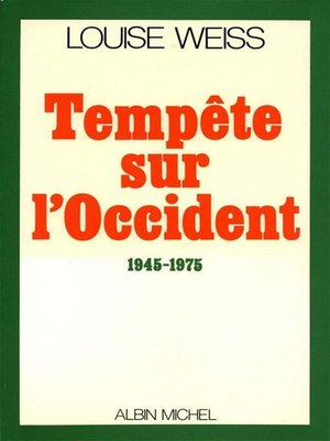 cover image of Tempête sur l'Occident, 1945-1975